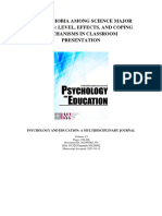 Glossophobia Among Science Major Students: Level, Effects, and Coping Mechanisms in Classroom Presentation