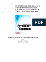 An Assessment of The Research Skills and Capabilities of Senior High School Teachers Towards The Development of Research Capacity Building Program