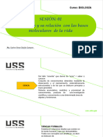 SESION I - La Biología y Su Relación Con Las Bases Moleculares de La Vida