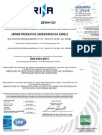 Certificado Iso 9001 Jefer 2024