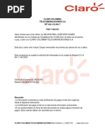 Claro Colombia Telecomunicaciones S.A NIT 800.153.993-7 Paz Y Salvo