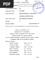 B.Sc. (H) Chemistry-5th Semester-2018