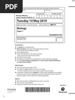 June 2019 QP - Paper 1 (F) Edexcel Biology GCSE