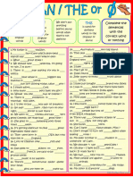 A - An - The or Zero Article Practice