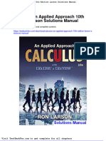 Calculus An Applied Approach 10th Edition Larson Solutions Manual