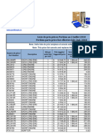 Liste de Pièces Perkins Prix Juillet 2018