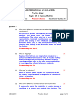 AS - CBSE - IX - SS - CH 3 Electoral Politics - Practise Sheet