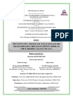 Influence de L'hémolyse Sur Le Dosage Des Transaminases Chez Les Patients Admis Au CHUZ D'abomey Calavi/sô Ava