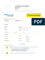 Your Itinerary Receipt For Booking No. MMK8WK