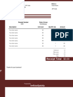 Monthly Car Rental Receipt Word DKD