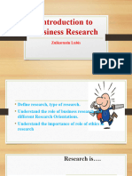 Introduction To Business Research: Zulkarnain Lubis