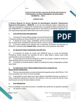 Edital de Abertura Aperfeicoamento SENAI Cabo Novembro