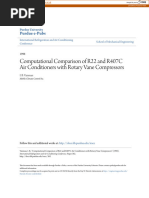 Computational Comparison of R22 and R407C Air Conditioners With Rotary Vane Compressors