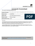 Assessed Coursework Coversheet: Leeds University Business School