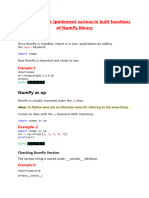 Program No.08 Ipmlement Various in Built Functions of NumPy Library