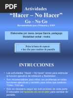 Actividades Hacer No Hacer