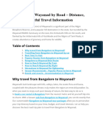 Waynad Trip Route Options