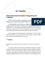 Plano Nacional de Saúde e Segurança Do Trabalho