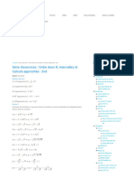 Série D'exercices - Ordre Dans R, Intervalles Et Calculs Approch