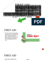 First Aid Management For Common Life Threatening Conditions