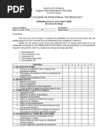 Evuation Form Sample