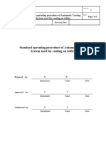 Standard Operating Procedure of Automatic Coating System Used For Coating On Tablet