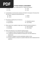 Physics Grade 8 Assignment