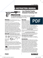 P2201 Operating Instruction Manual: Low Velocity Powder Actuated Fastening Tool