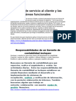 El Área de Servicio Al Cliente y Las Áreas Funcionales