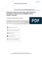 Potassium Nitrate and Urea Sprays Affect Flowering and Yields of Tommy Atkins Mangifera Indica Mango in Ethiopia