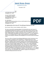 Senate Letter To Admin On 45V Hydrogen PTC