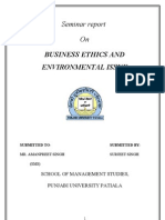 Business Ethics and Environmental Issue: Seminar Report On