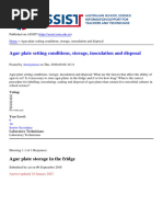 ASSIST - Agar Plate Setting Conditions, Storage, Inoculation and Disposal - 2023-01-18