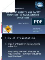 Impact of Quality and Safety Practices in Manufacturing Industries