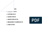 Concept of Ir System of Ir Scope For Ir Objectives of Ir Measures To Improve Ir Case Study