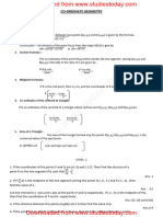 CBSE Class 10 Mathematics Coordinate Geometry Worksheet Set K