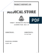 Medical Store Ip Project