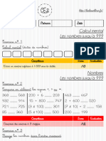 Fiches 11 A 15 CE2 Evaluation