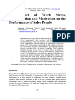 The Effect of Work Stress, Compensation and Motivation On The Performance of Sales People