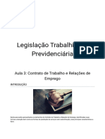 Apostila Legislação Trabalhista e Previdenciária AULA 3