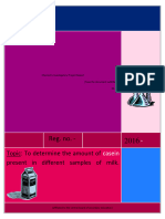 Class 12 Chemistry Project On Testing Amount of Casein in Diffrent Milk Samples