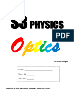 S3 Physics - 201617 - Light - STUDENT - 2016aug