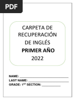 Carpeta de Recuperacion Ingles 1° Año