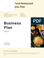 Fast Food Restaurant Business Plan