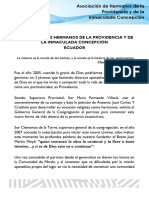 Historia de Los Hermanos de La Providencia y de La Inmaculada Concepción