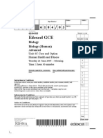 Edexcel A-LEVEL BIO4 June 2005 QP