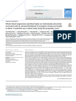 Magnesium and Blood Lipids Likelihood Overweight or Obese