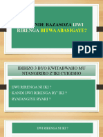 Ni Bande Bazasoza Ijwi Rirenga Bitwa Abasigaye