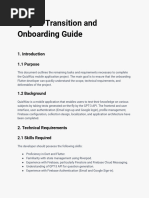 Project Transition and Onboarding Guide