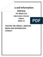 Media and Information Literacy WEEK 13 MODULE